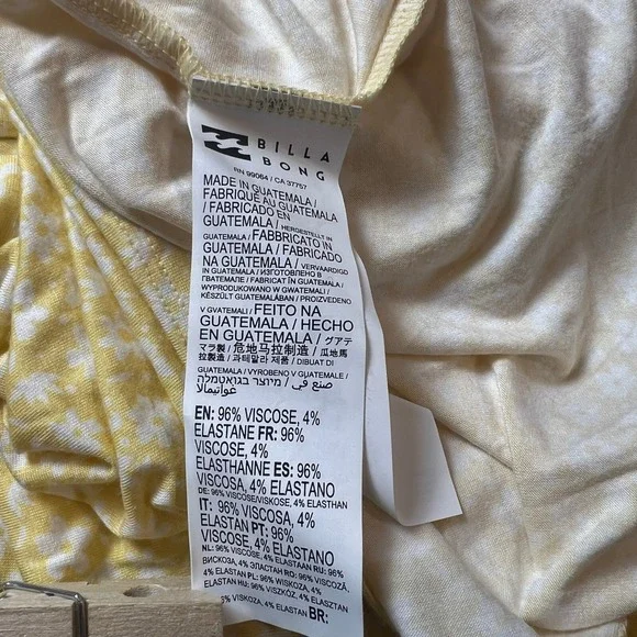 Billabong Women's XL Yellow Floral Maxi Dress Viscose Stretch | Boho Cottage - Picture 6 of 7